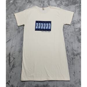 Vintage ALPS Sleep Shirt Womens OS Cream Blue Trees Graphic Starry Starry Night‎